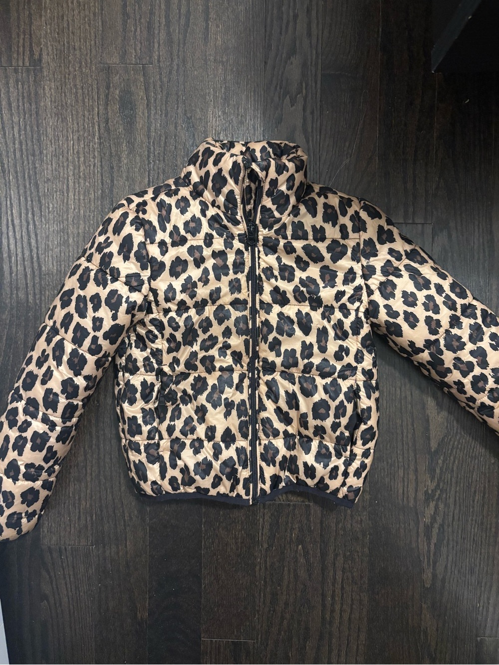 Kids Jilly Jacket Leopard Print Puffer Jacket - Tan/Black